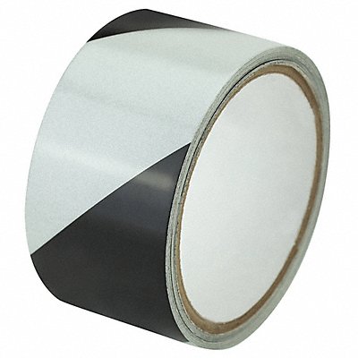 GRAINGER ZRS2X5BW Floor Tape Black/White 2 inx15 ft Roll