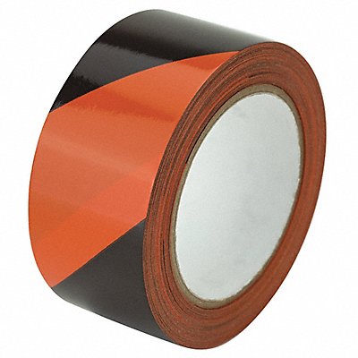 GRAINGER 20TD72 Floor Tape Black/Orange 2 inx108 ft Roll