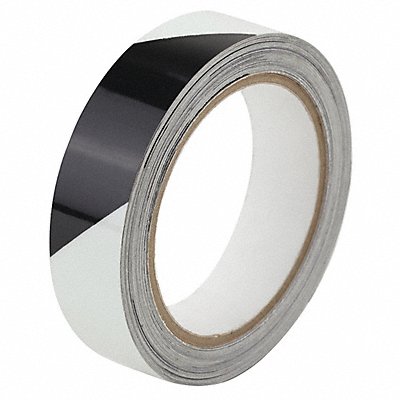 GRAINGER 36UV64 Floor Tape Black/White 1 inx30 ft Roll