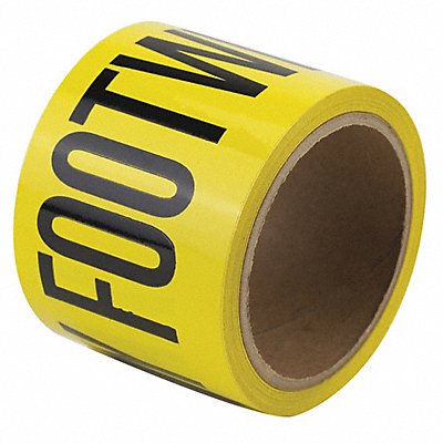 GRAINGER 3YTC2 Floor Tape Black/Yellow 3 inx54 ft Roll
