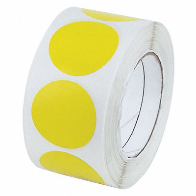 GRAINGER 6N791 Floor Tape Yellow 2 inx3 in Circle