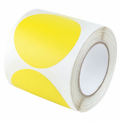 GRAINGER ZMC4YL100 Floor Tape Yellow 4 inx3 in Circle