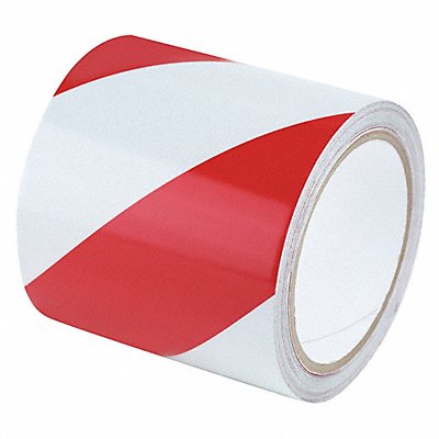 GRAINGER RS4RW Floor Tape Red/White 4 inx30 ft Roll