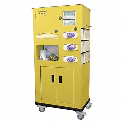 BOWMAN DISPENSERS CT0300000 Isolation Cart Aluminum Yellow 53-5/32 H