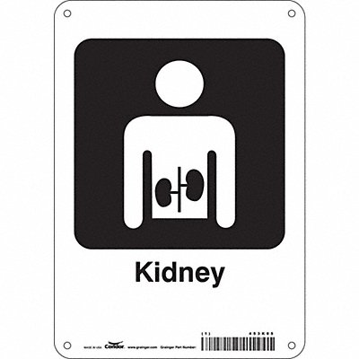 CONDOR 453K05 Safety Sign 10 in x 7 in Polyethylene