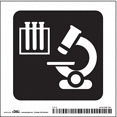 CONDOR 453K16 Safety Sign 4 in x 4 in Vinyl