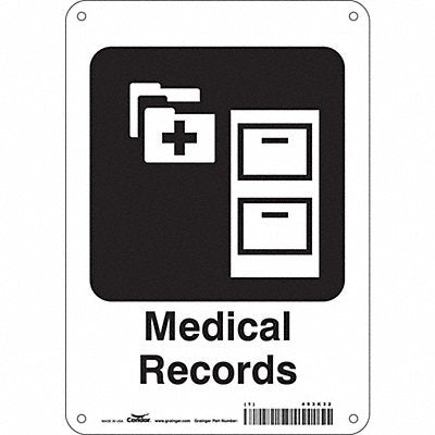 CONDOR 453K32 Safety Sign 10 in x 7 in Aluminum