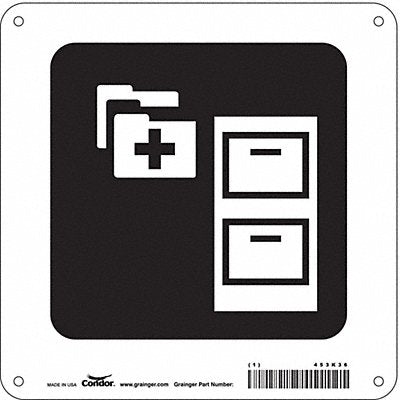 CONDOR 453K36 Safety Sign 8 in x 8 in Polyethylene