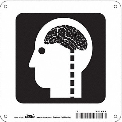CONDOR 453K64 Safety Sign 8 in x 8 in Polyethylene