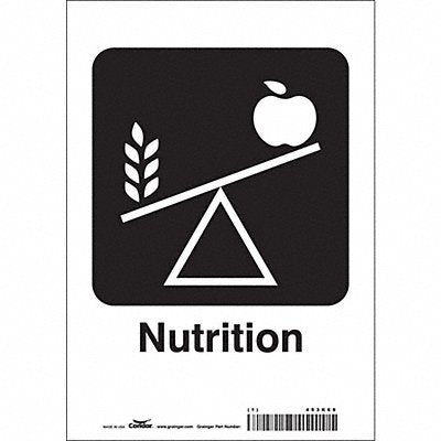 CONDOR 453K69 Safety Sign 10 in x 7 in Vinyl