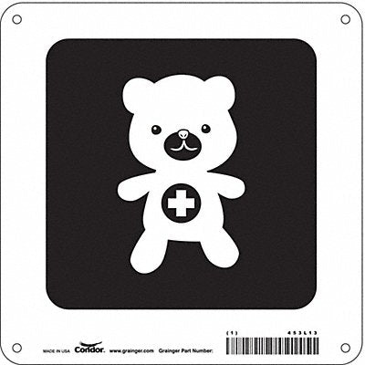 CONDOR 453L13 Safety Sign 8 in x 8 in Aluminum