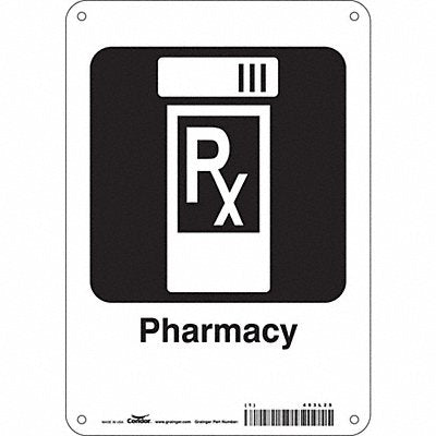CONDOR 453L25 Safety Sign 10 in x 7 in Polyethylene