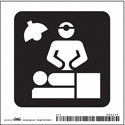 CONDOR 453L71 Safety Sign 4 in x 4 in Vinyl