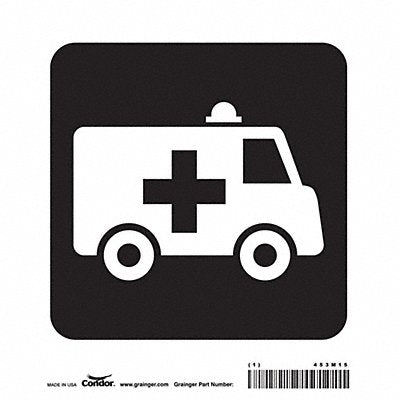 CONDOR 453M15 Safety Sign 8 inx8 in Vinyl