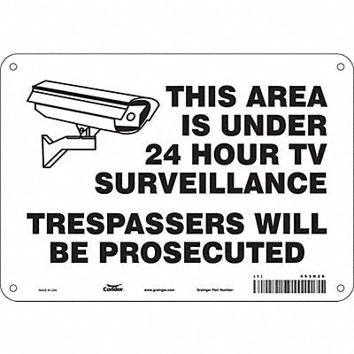 CONDOR 453N29 Safety Sign 7 in x 10 in Aluminum