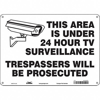 CONDOR 453N30 Safety Sign 10 in x 14 in Aluminum
