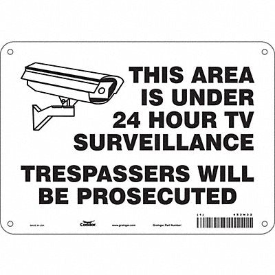 CONDOR 453N33 Safety Sign 7 in x 10 in Polyethylene