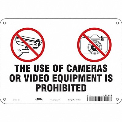 CONDOR 453N46 Safety Sign 7 in x 10 in Polyethylene