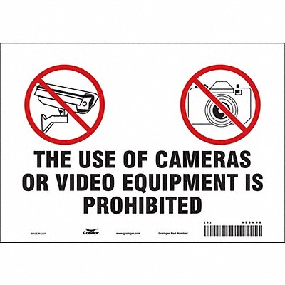 CONDOR 453N49 Safety Sign 7 in x 10 in Vinyl