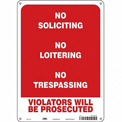 CONDOR 453N54 Safety Sign 14 in x 10 in Aluminum