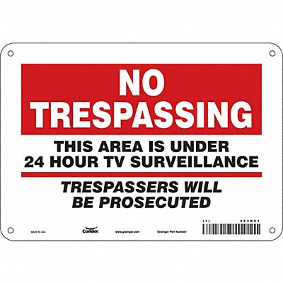 CONDOR 453N61 Safety Sign 7 inx10 in Polyethylene