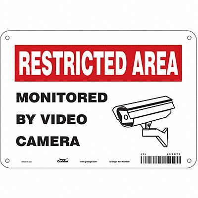 CONDOR 453N71 Safety Sign 7 in x 10 in Aluminum