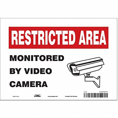 CONDOR 453N75 Safety Sign 7 in x 10 in Vinyl