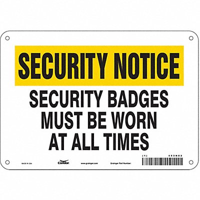 CONDOR 453N82 Safety Sign 7 in x 10 in Polyethylene