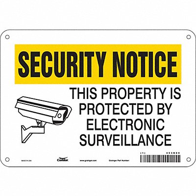 CONDOR 453N89 Safety Sign 7 in x 10 in Aluminum