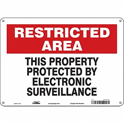 CONDOR 453P21 Safety Sign 10 in x 14 in Aluminum