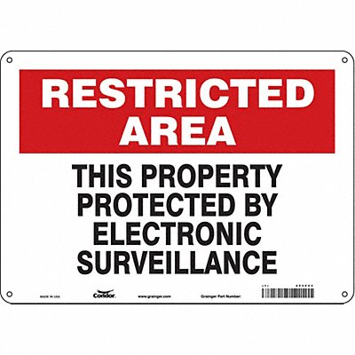 CONDOR 453P23 Safety Sign 10 in x 14 in Polyethylene