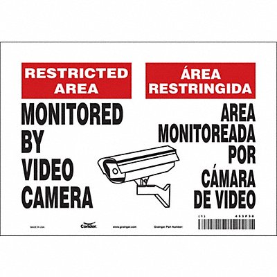 CONDOR 453P30 Safety Sign 7 in x 10 in Vinyl