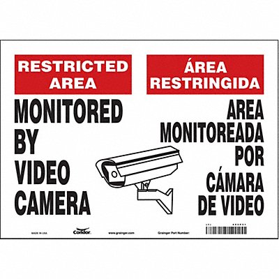 CONDOR 453P31 Safety Sign 10 in x 14 in Vinyl