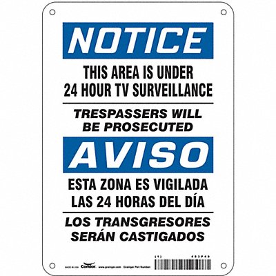 CONDOR 453P49 Safety Sign 10 in x 7 in Polyethylene