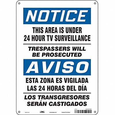 CONDOR 453P50 Safety Sign 14 in x 10 in Polyethylene