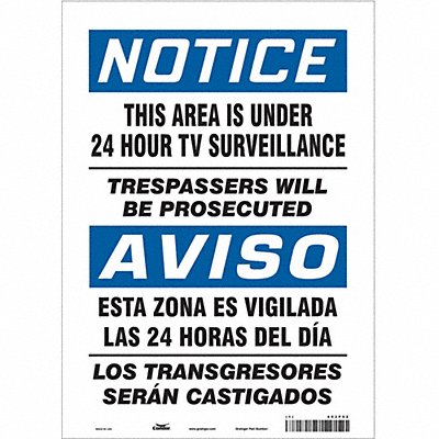 CONDOR 453P52 Safety Sign 14 in x 10 in Vinyl