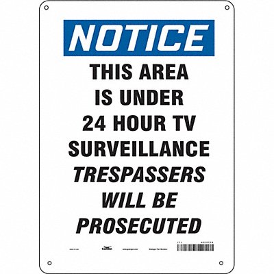 CONDOR 453P56 Safety Sign 14 in x 10 in Polyethylene