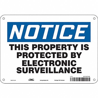 CONDOR 453P66 Safety Sign 7 in x 10 in Aluminum