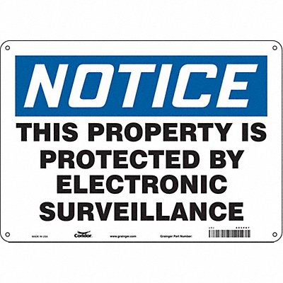 CONDOR 453P67 Safety Sign 10 in x 14 in Aluminum