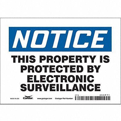 CONDOR 453P71 Safety Sign 5 in x 7 in Vinyl