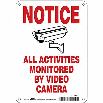 CONDOR 453P74 Safety Sign 10 in x 7 in Aluminum