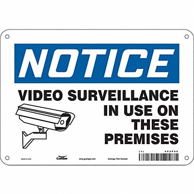 CONDOR 453P95 Safety Sign 7 in x 10 in Polyethylene
