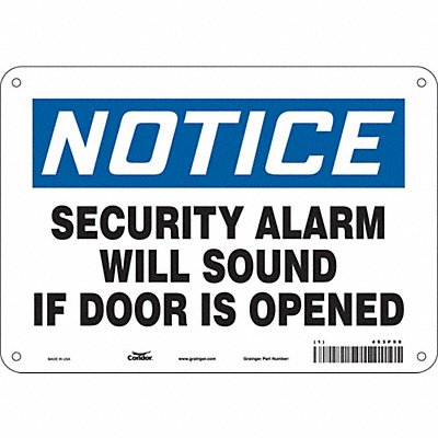 CONDOR 453P99 Safety Sign 7 in x 10 in Aluminum