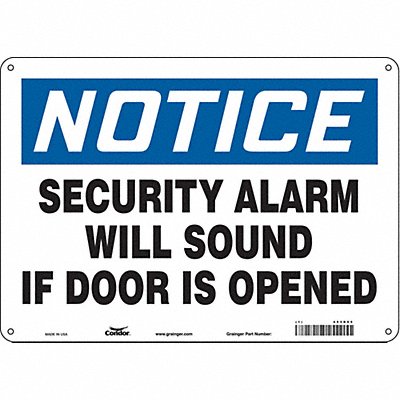 CONDOR 453R05 Safety Sign 10 in x 14 in Polyethylene