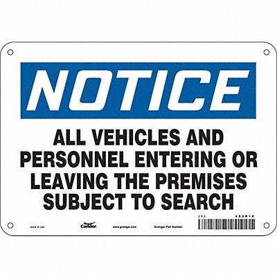 CONDOR 453R18 Safety Sign 7 in x 10 in Aluminum