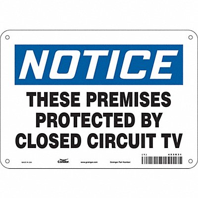 CONDOR 453R31 Safety Sign 7 in x 10 in Polyethylene