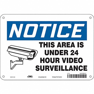 CONDOR 453R41 Safety Sign 7 in x 10 in Aluminum