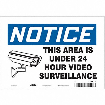 CONDOR 453R45 Safety Sign 7 in x 10 in Vinyl