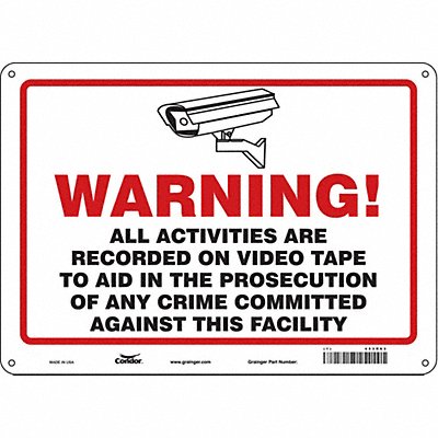 CONDOR 453R63 Safety Sign 10 in x 14 in Polyethylene