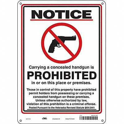 CONDOR 453T38 Safety Sign 14 in x 10 in Aluminum